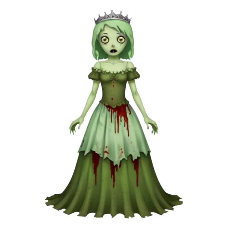 zombie princess full body torn dress sticker