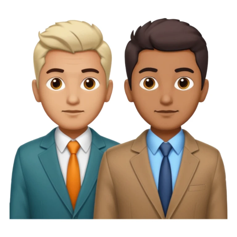 two same look brother both busnessmen indian look just gove diffrenet colour of coat and little bit variation in hairstyle sticker