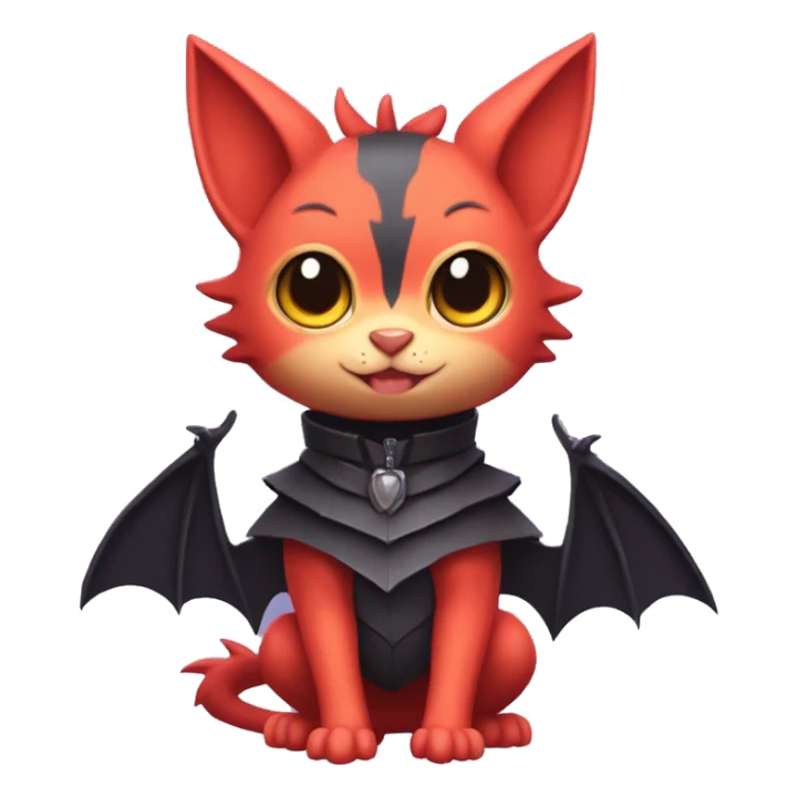  Kawaii Edgy Cool Beautiful Bat-Nargacuga-Litten full body sticker