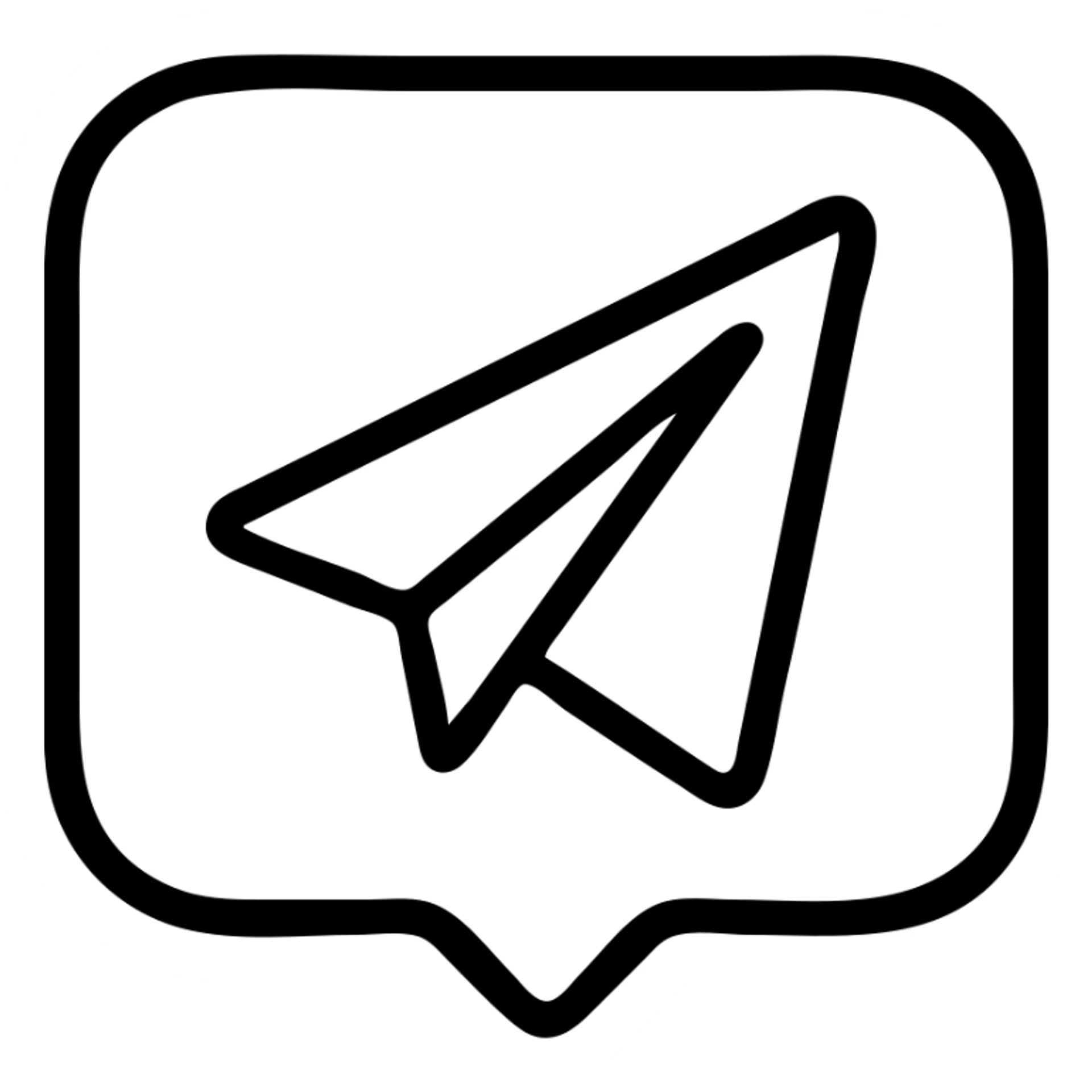telegram icon, minimalist outlined icon, clean lines, no fill, modern, suitable for UI sticker
