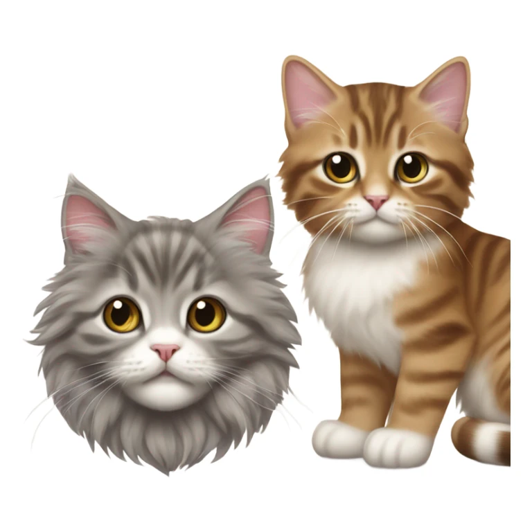 peonies with long haired brown grey tabby kitten  sticker