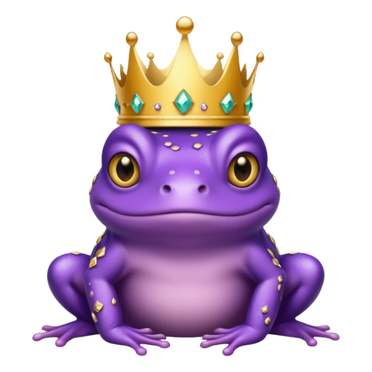 purple frog in royal outfit and  sticker