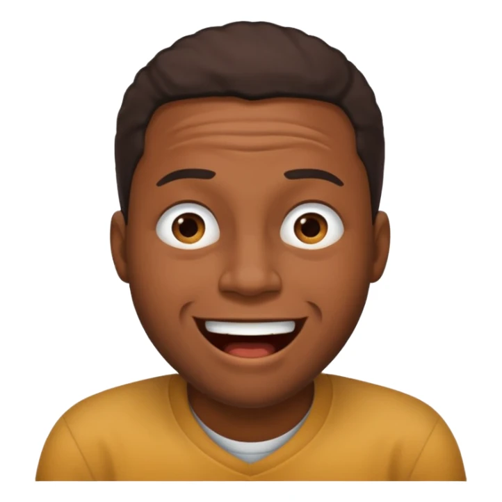 Black man emoji looking upset and laughing at the same time  sticker