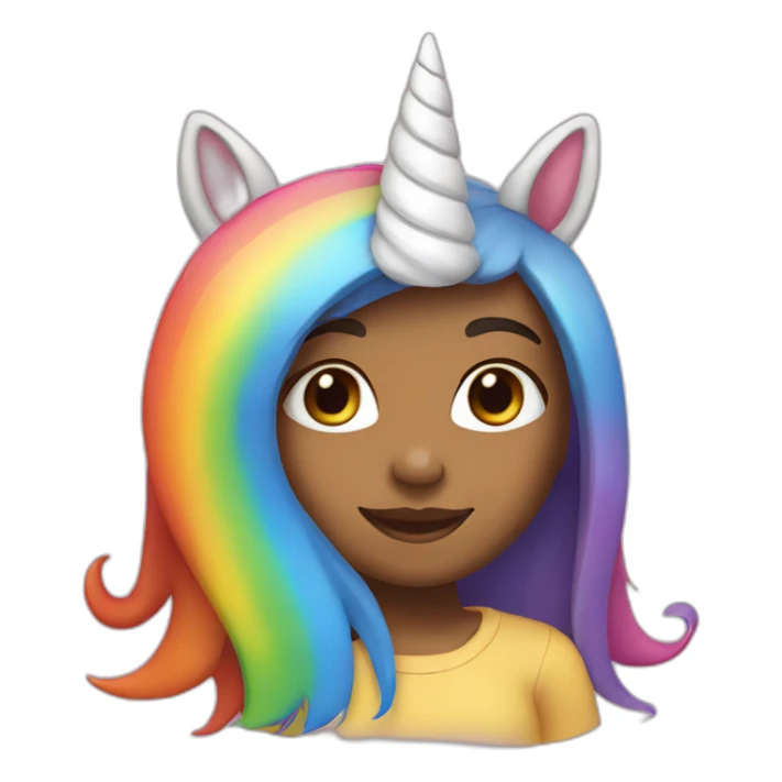 Girl-with-raibow-unicorn-hat sticker