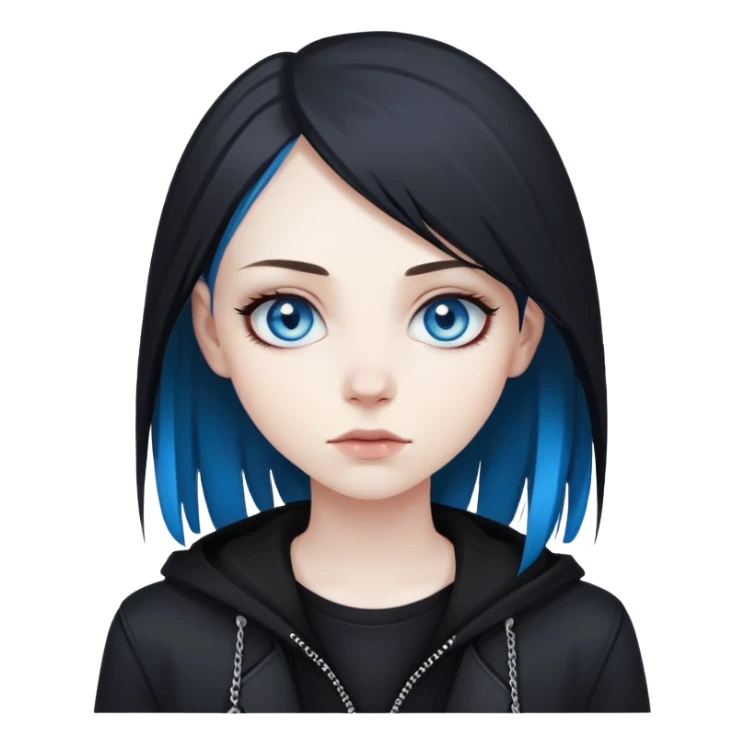 Female with pale skin and blue eyes. Emo in style sticker