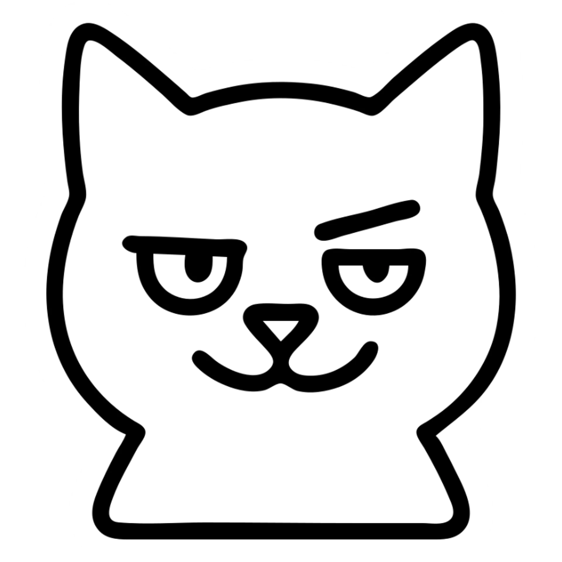 sarcastic black cat with a smirk and raised eyebrow sticker