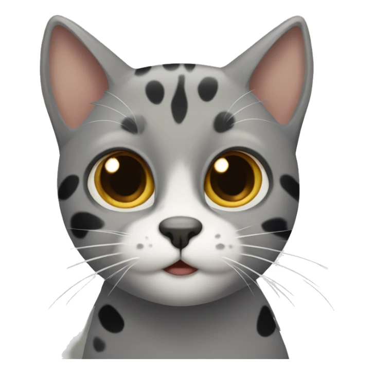 Grey cat and black/brown spotted cat sticker