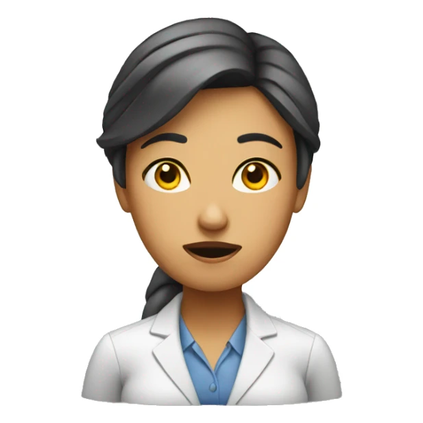 Unhappy office girl sticker