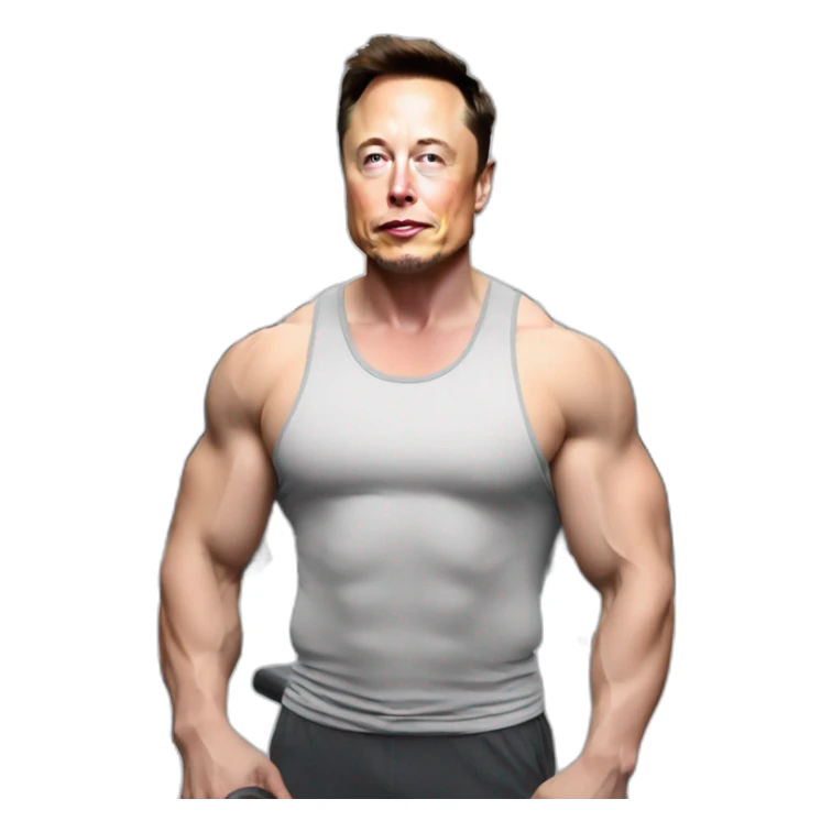ELON MUSK IN THE GYM CONFUSED sticker