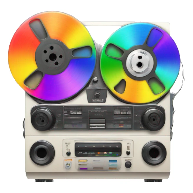 reel to reel tape deck rainbow sticker