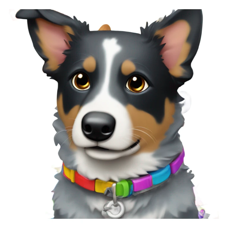 Blue heeler black with toys sticker