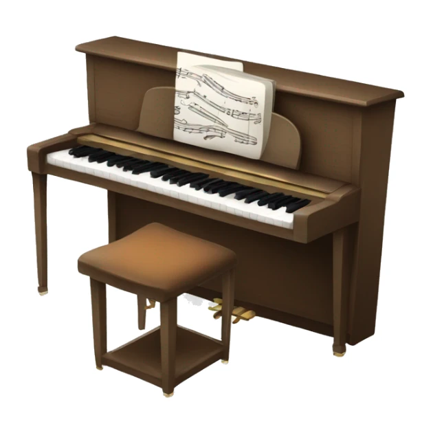 Piano toca piano with heaphones on the piano chair  sticker