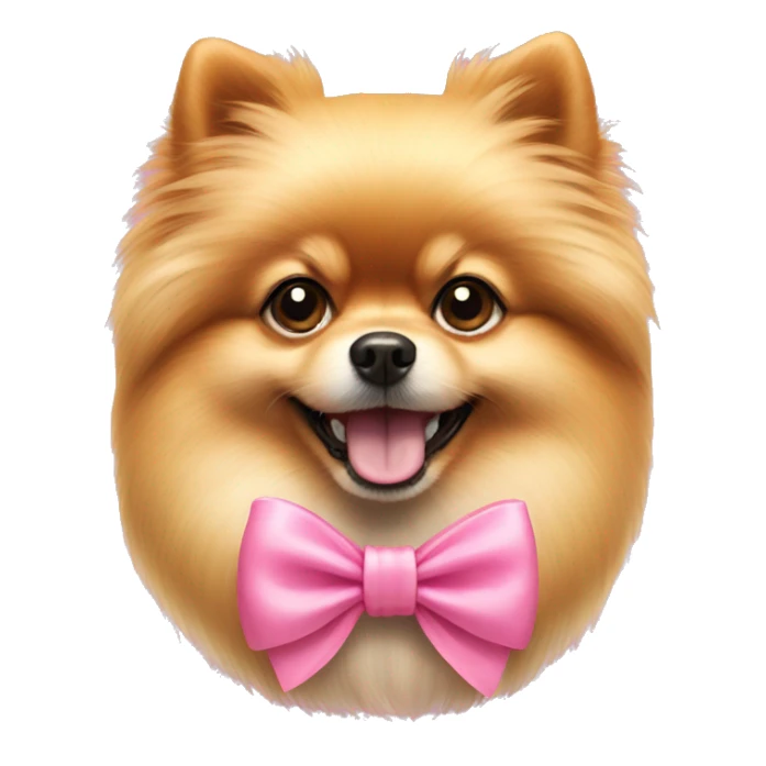 Pomeranian dog wear a pink bow  sticker