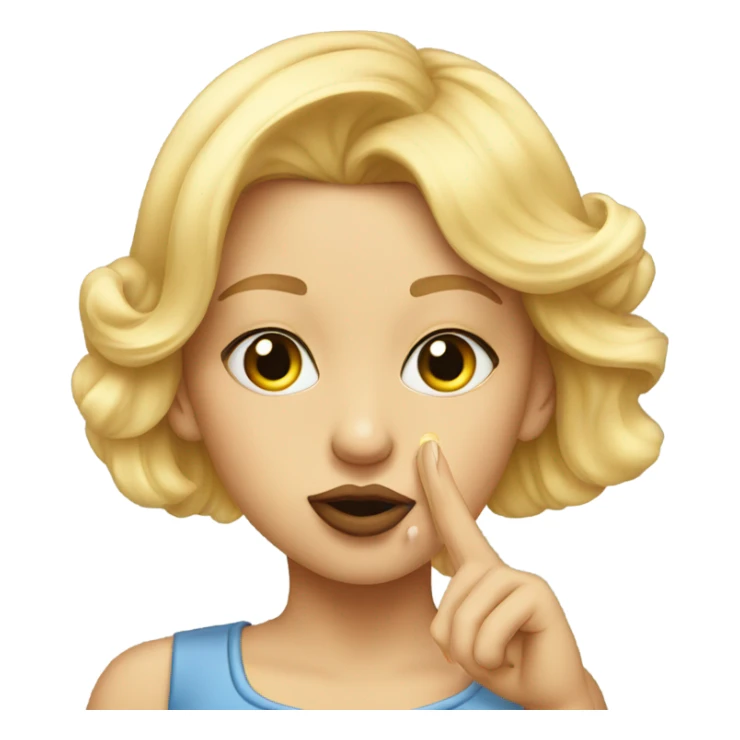blonde girl portrait blowing kiss with earrings sticker