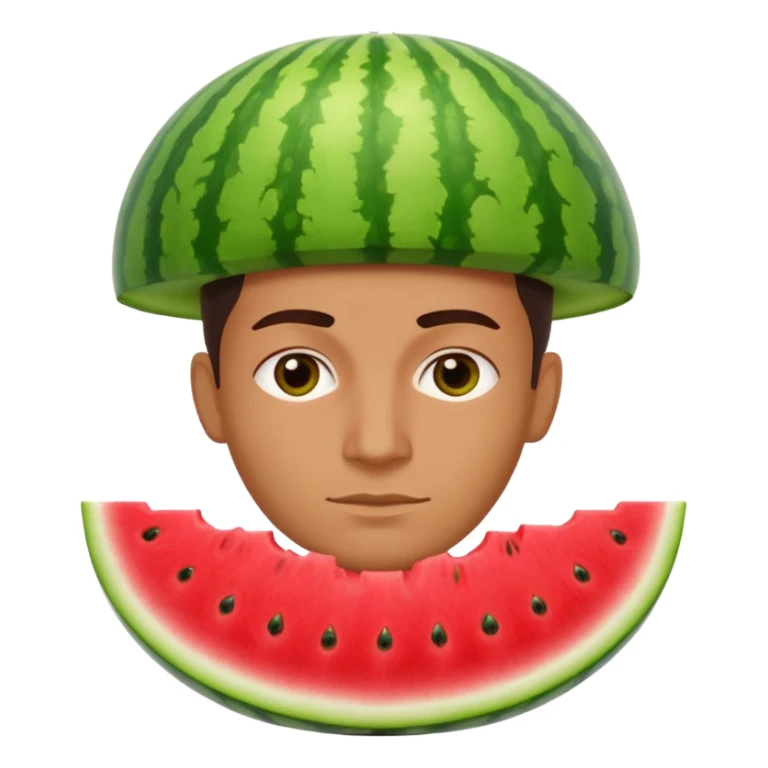 Combine the dancing man emoji🕺with a head made of watermelon sticker