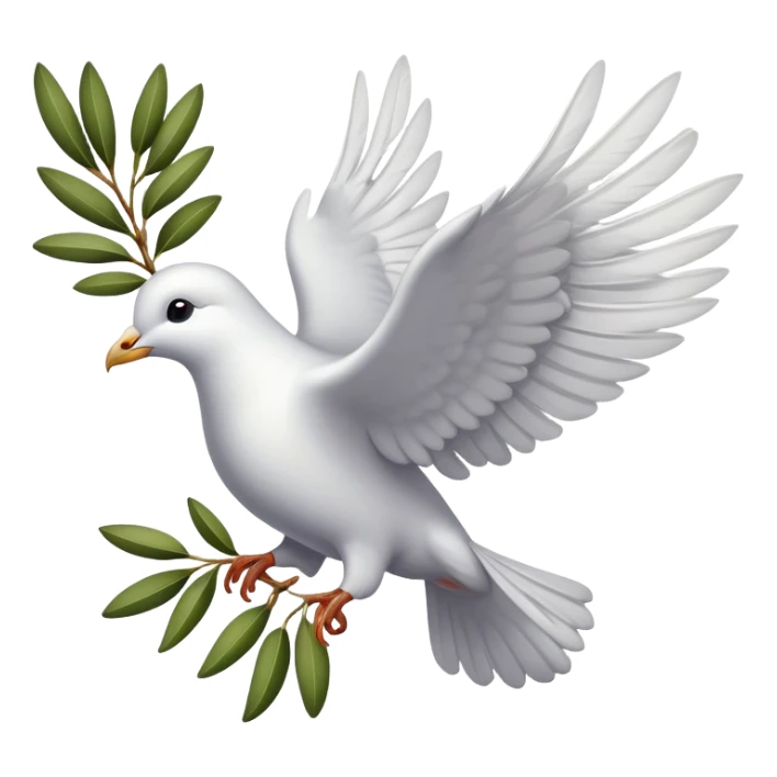 The fliyng dove bearing an olive branch sticker