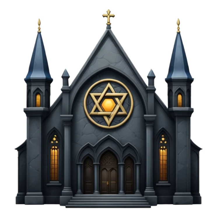 jewish synagogue in dark goth aesthetic style sticker