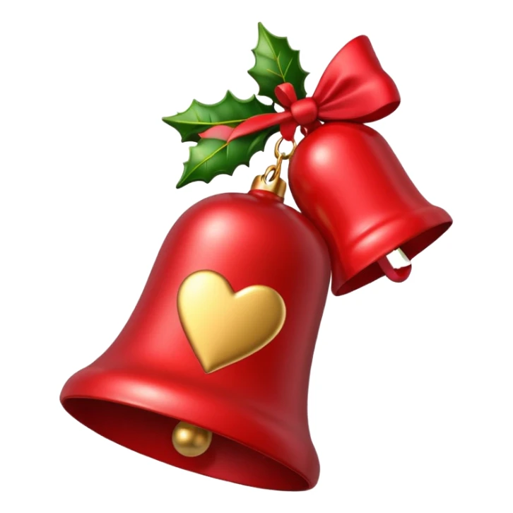 A kiss mark on a Christmas bell sticker