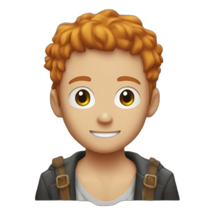 garçon roux avec un dégrader dans un style one piece sticker