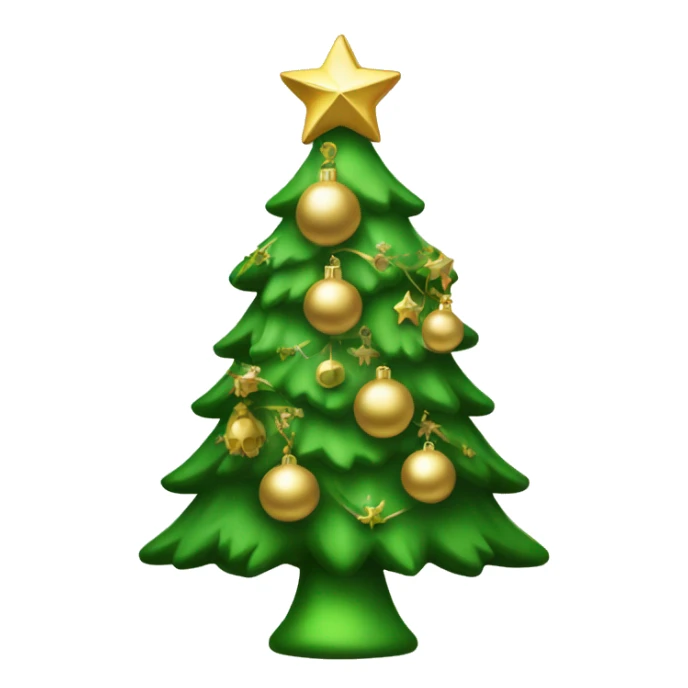 a green Christmas tree with gold ornaments make it a vanilla aesthetic sticker