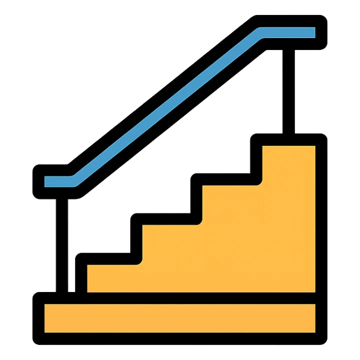 outdoor stair icon with color outline sticker