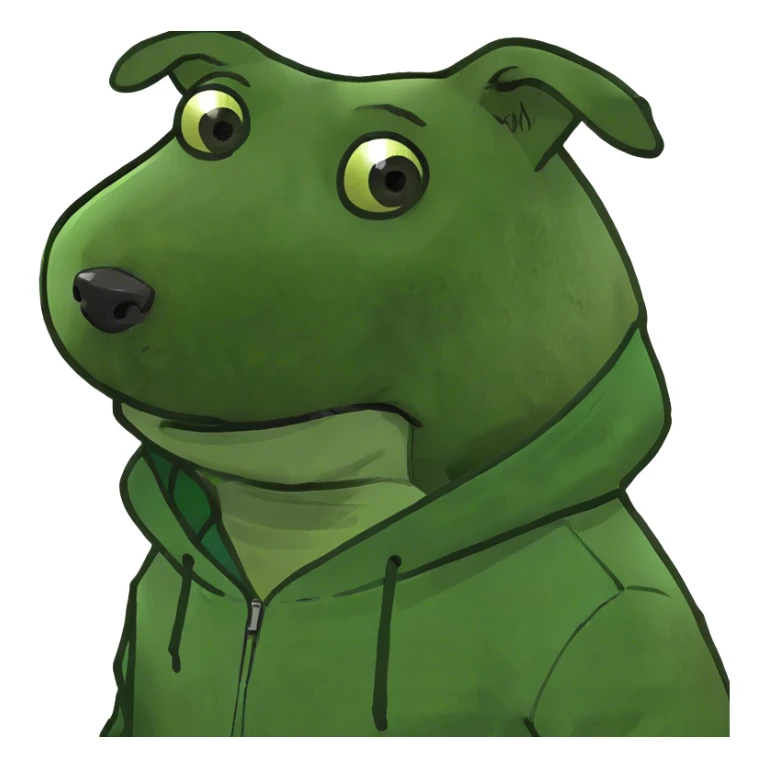 Dog wearing a hoodie sticker