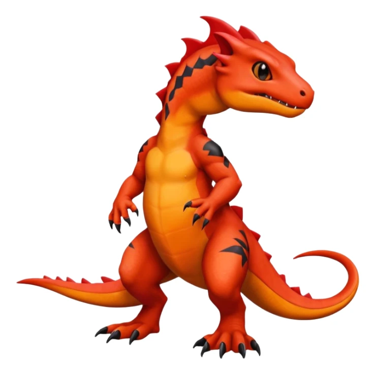 Guilmon-Salandit-Charmeleon-Fakémon-hybrid-creature (full body)  sticker
