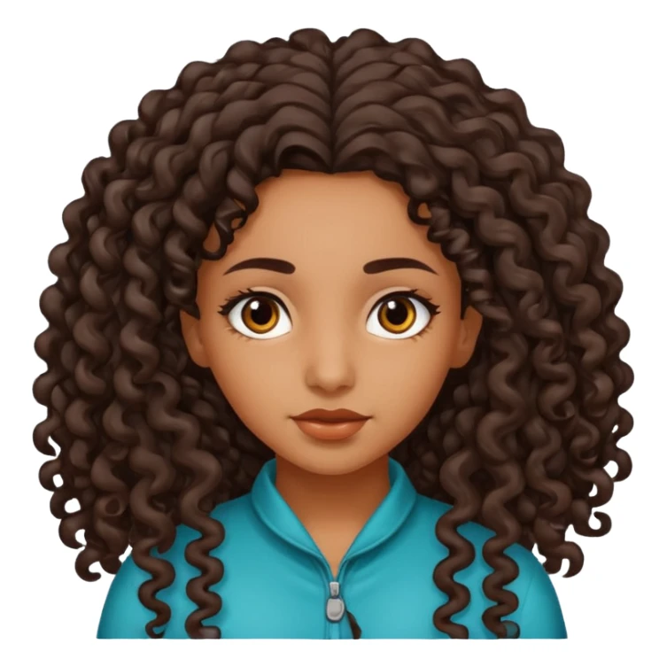 North african girl with long curly hair  sticker