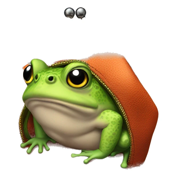 toad peeking out of a coin purse sticker