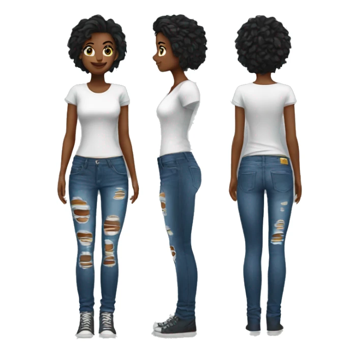 dark blue ripped jeans female sticker