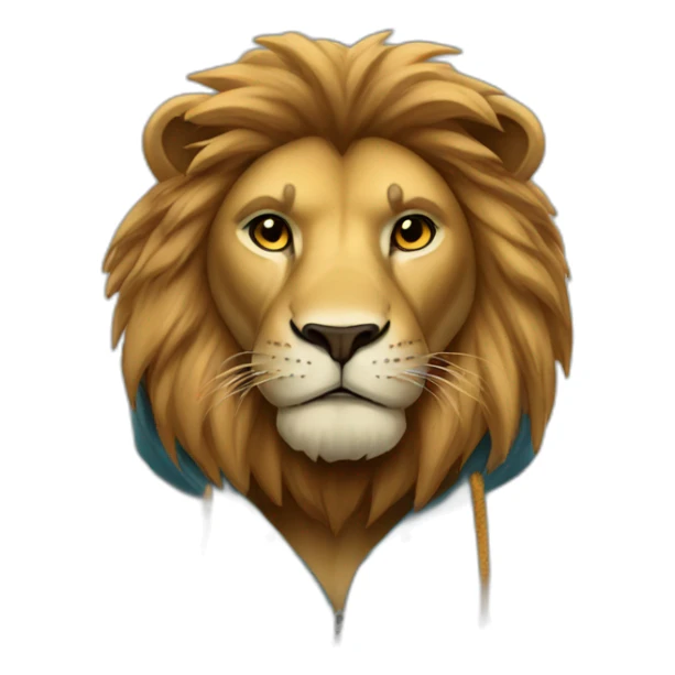 A lion wearing hoddie  sticker