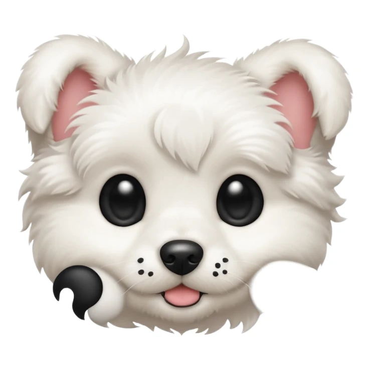 white puppy with a black dot in the eye sticker