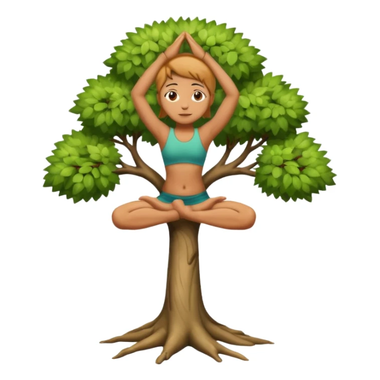 person in tree pose sticker