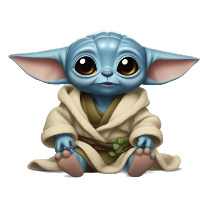 Stitch With baby yoda sticker