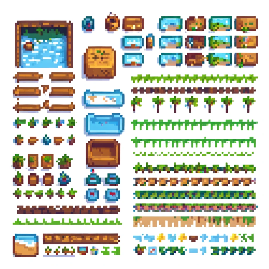 Tilesets, Overworld, Super Mario, 2D plataform, videogame, retro, chiptune. sticker