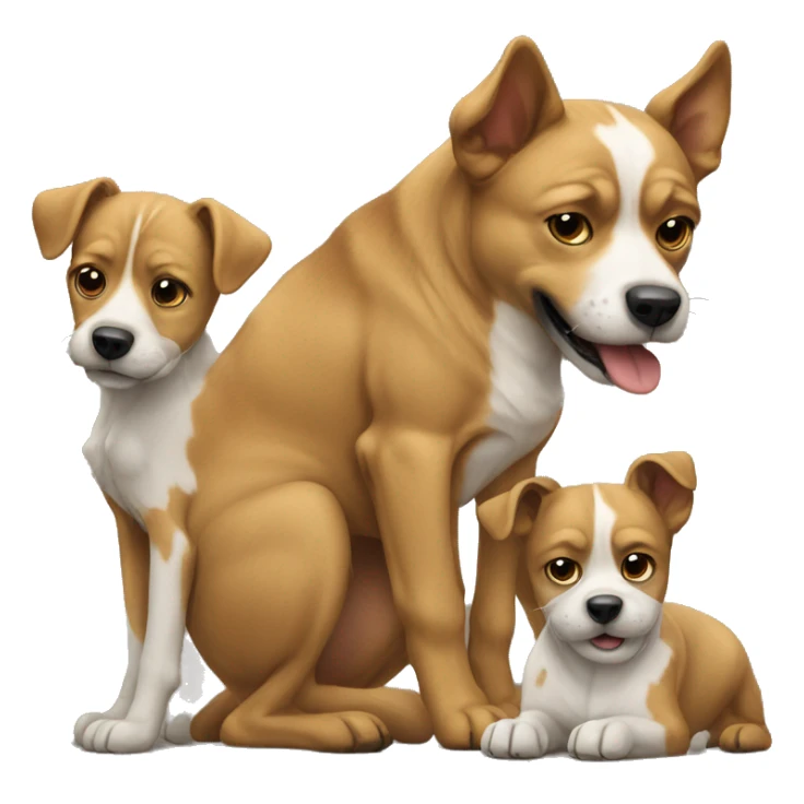 Dog on dog on dog on dog sticker