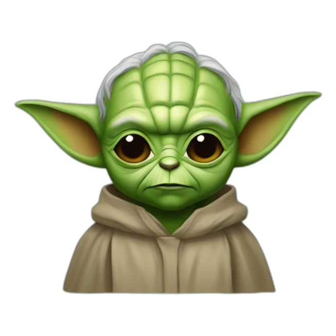Yoda with a Batman mask on the face sticker