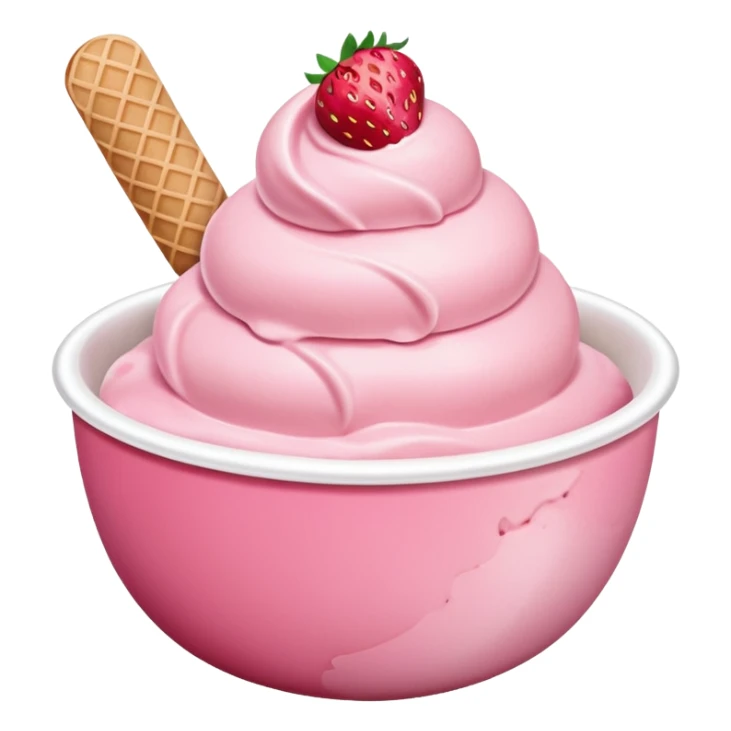 strawberry icecream in bowl sticker