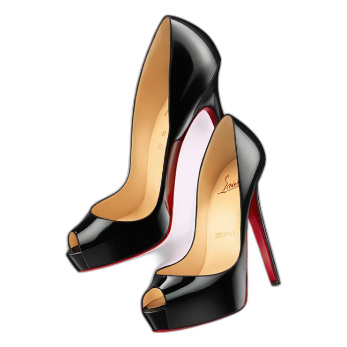 Louboutin Black patent Leather Lady Peep Toe Platform sticker