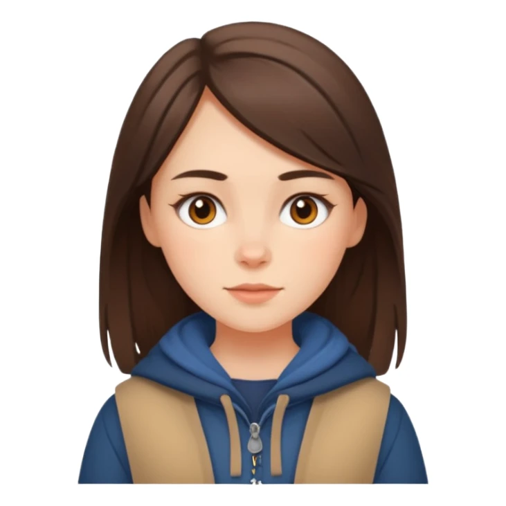 brunette scandinavian girl with scandinavian clothes sticker