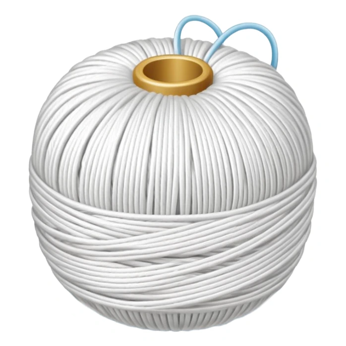 Ball of white thread dental floss sticker