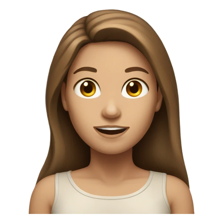 toned body woman caucasian long brown hair sticker