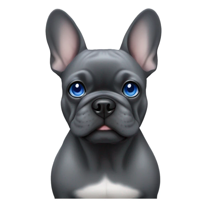 dark grey french bulldog with blue eyes sticker