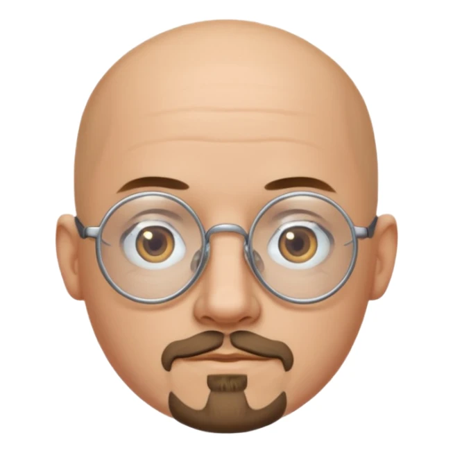 Bald Man with a goatee and round glasses sticker