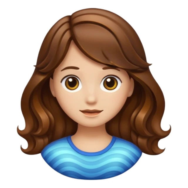 Make like real emoji brown hair sticker
