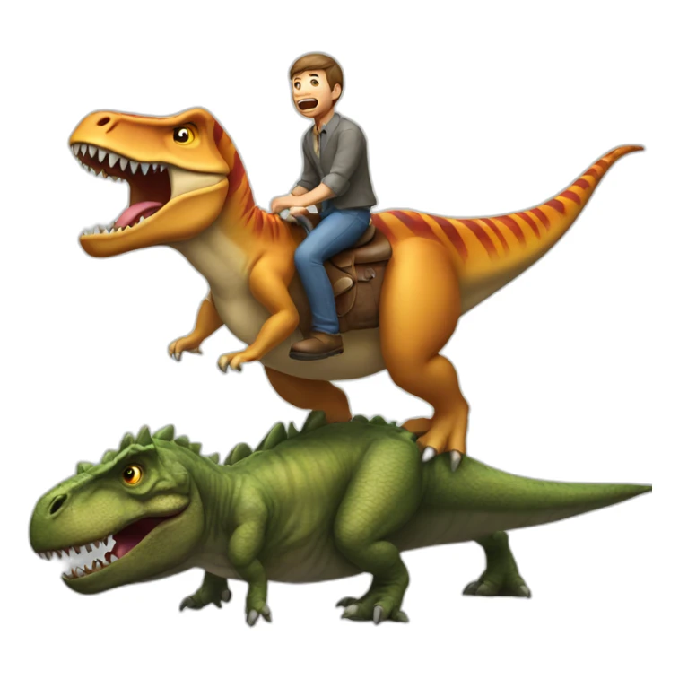 Man riding a tyrannosaurus sticker