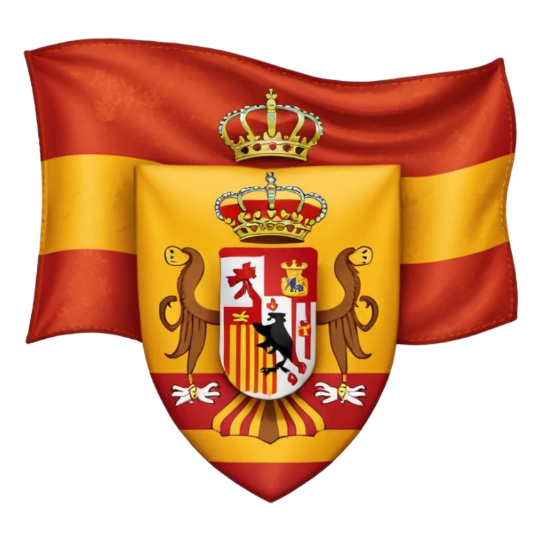  Bandera de España 🇪🇸 con un aguila marrón atrás del escudo de España sticker