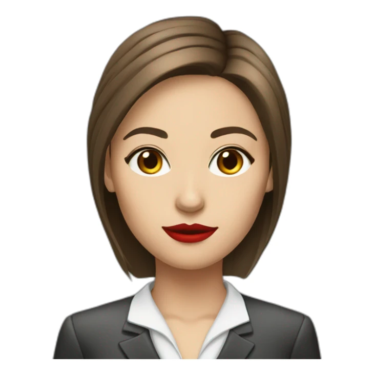 brown straight hair and red lips young female lawyer sticker