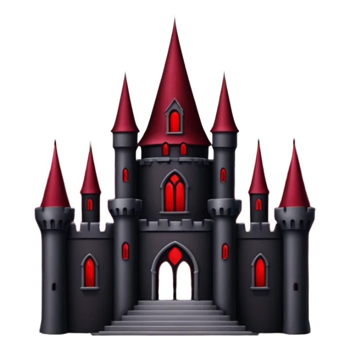 Dark Vampire Castle with the colors dark red and black, the castle should have dark red eys in the middle sticker