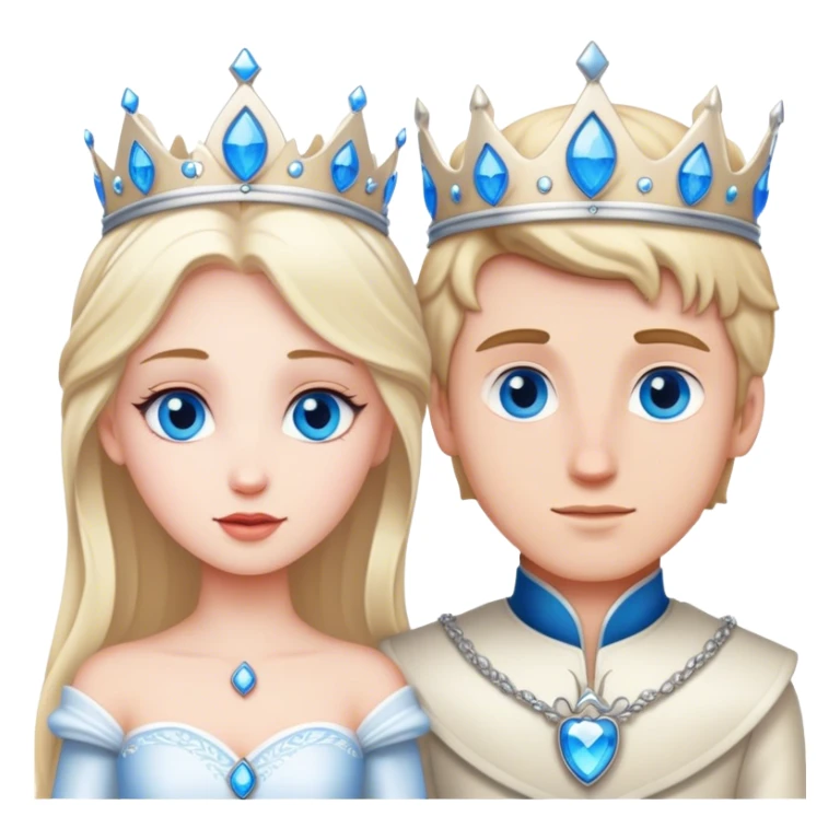 White Princess and white bleu eyes prince love sticker